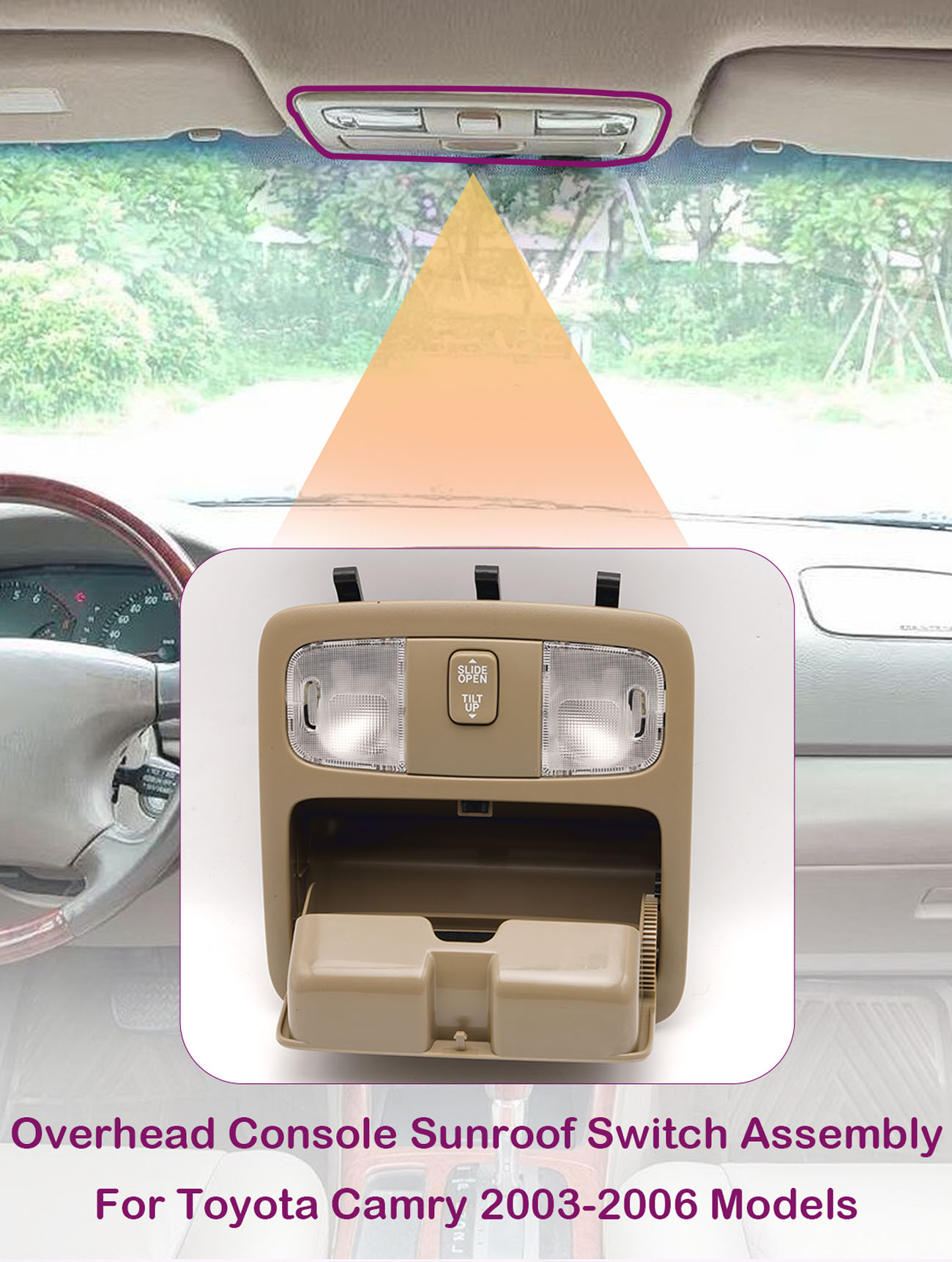 Overhead Console  For Toyota Camry 2003-2006 - Image 3