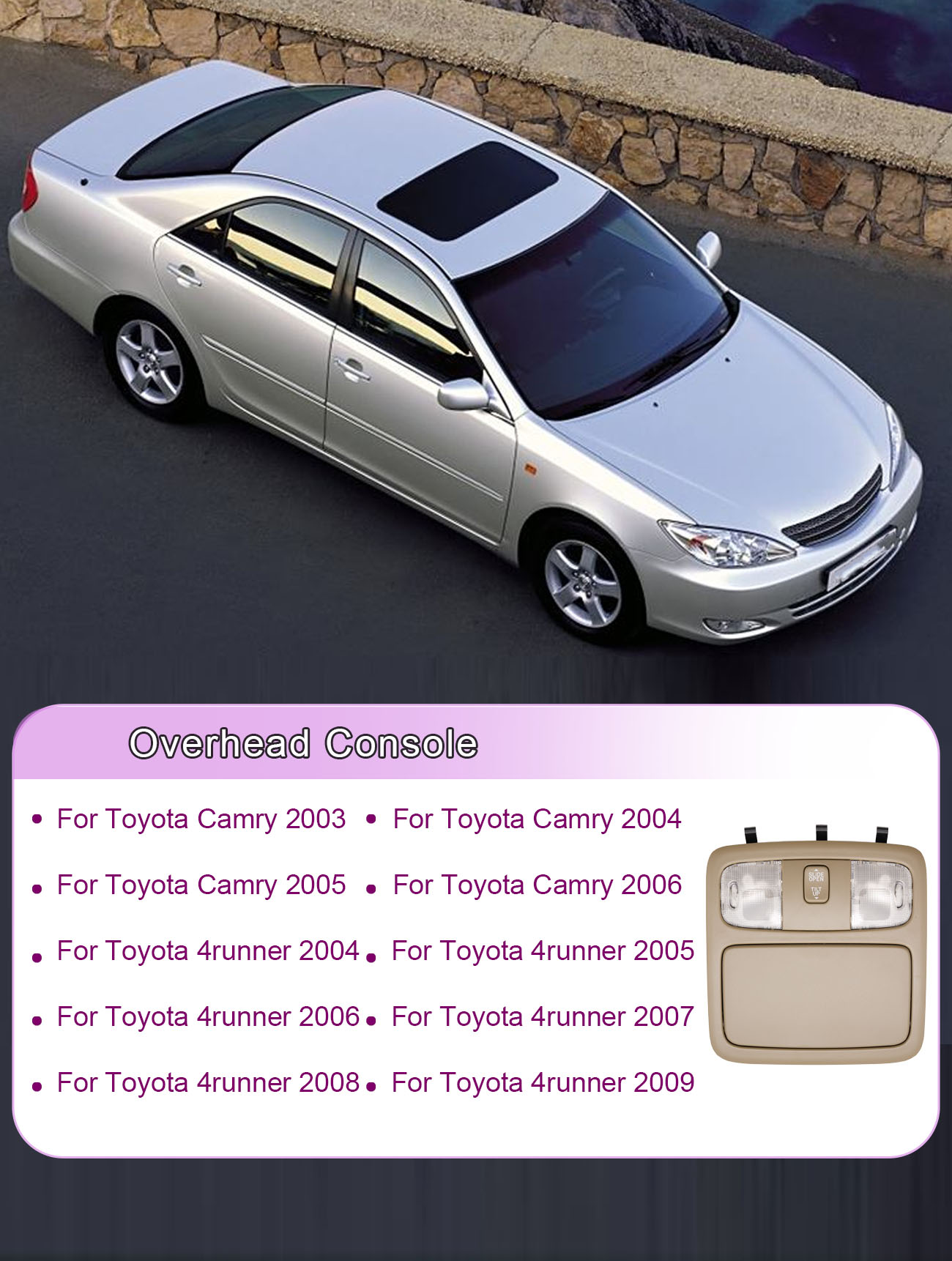 Overhead Console  For Toyota Camry 2003-2006 - Image 2