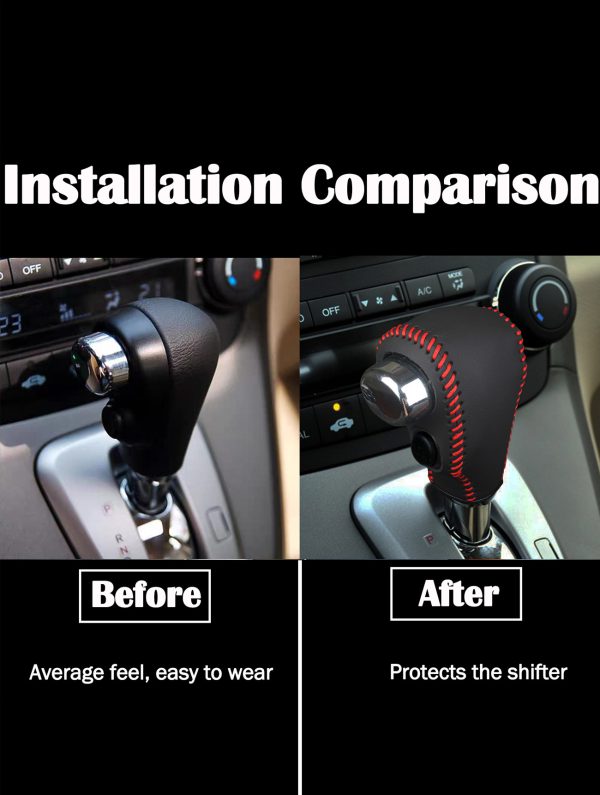Leather Gear Shift Knob Cover For Honda CR-V 2007-2011 - Image 4