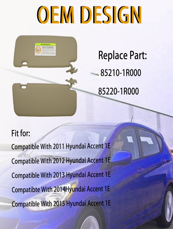Sun Visor For Hyundai Accent 1E 2011-2015 - Image 4